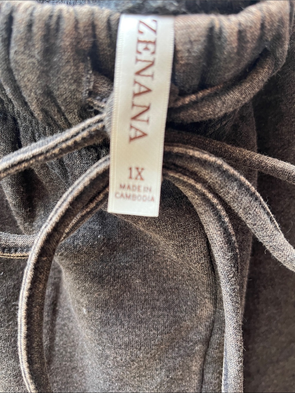 Zenana Acid Wash Grey Sweatpants Plus Size - Picture 3 of 5